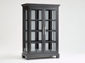 Vitrine - bois-verre - 102x43x182 cm - gris anthracite - contemporain