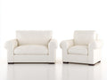 Ensemble de canapés - similicuir - 132x88x86 cm - blanc cassé - style compact moderne