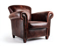 Fauteuil - cuir synthétique - 92x86x78 cm - marron - style club classique