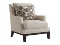 Fauteuil - tissu-bois - 91x86x94 cm - beige-marron - style contemporain chaleureux