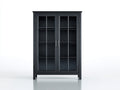 Vitrine - bois-verre - 96x40x178 cm - noir - style classique