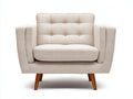 Fauteuil - tissu - 92x84x90 cm - beige - style rétro moderne