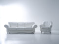 Ensemble de canapés - similicuir - 214x93x88 cm - blanc - style classique