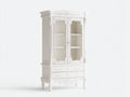 Vitrine - bois-verre - 110x42x198 cm - blanc ivoire - style baroque