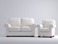 Ensemble de canapés - similicuir - 180x89x92 cm - blanc - style classique