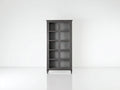Vitrine - bois-verre - 88x40x192 cm - gris foncé - style contemporain