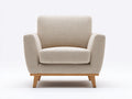 Fauteuil - tissu - 88x83x86 cm - beige - style scandinave moderne