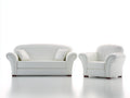 Ensemble de canapés - similicuir - 176x91x87 cm - blanc - style classique contemporain