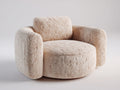 Fauteuil - tissu bouclé - 103x98x82 cm - beige - style cocooning moderne