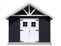 Abri de jardin - bois - 320x240x280 cm - noir-blanc-gris - style cottage