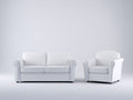 Ensemble de canapés - similicuir - 175x90x88 cm - blanc - style classique contemporain