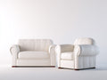 Ensemble de canapés - similicuir - 145x87x82 cm - blanc crème - style classique moderne